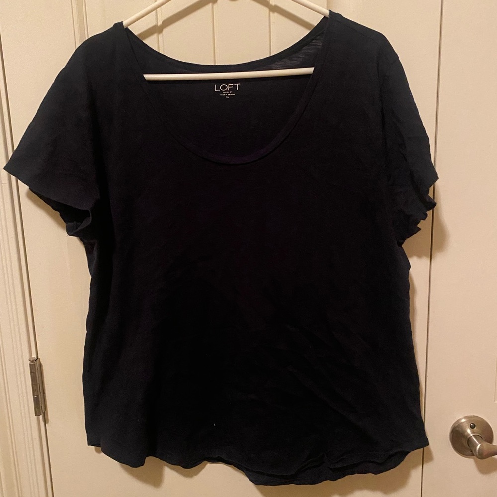 LOFT Burgundy & Navy tops-Size XL - Picture 5 of 7